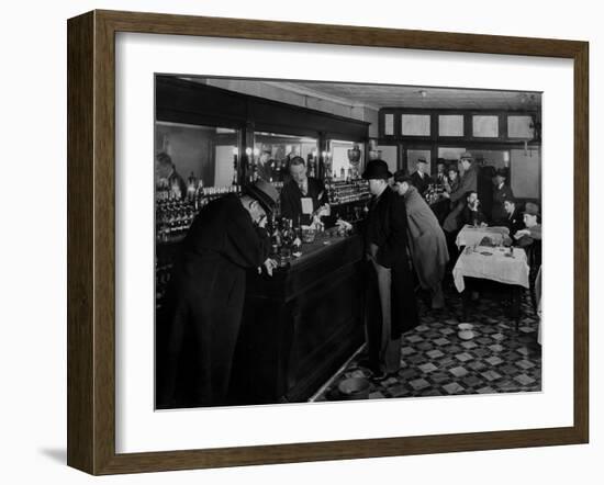 Drunk Male Patron at an Speakeasy in the Business District Protected From Police Prohibition Raids-Margaret Bourke-White-Framed Photographic Print