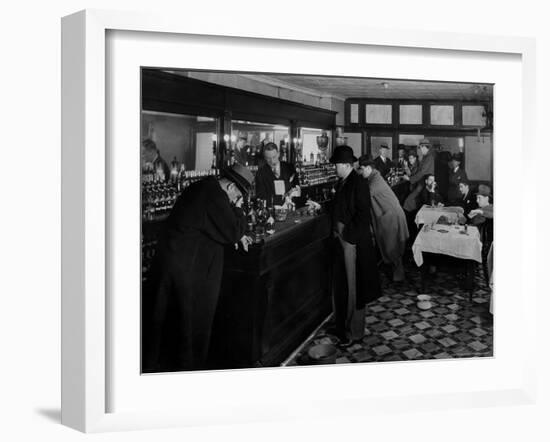 Drunk Male Patron at an Speakeasy in the Business District Protected From Police Prohibition Raids-Margaret Bourke-White-Framed Photographic Print