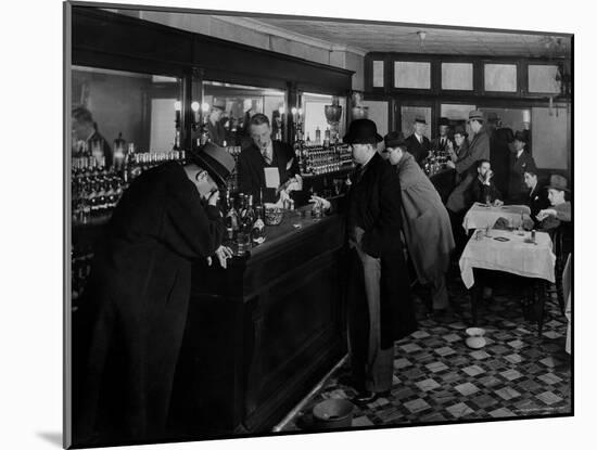 Drunk Male Patron at an Speakeasy in the Business District Protected From Police Prohibition Raids-Margaret Bourke-White-Mounted Photographic Print