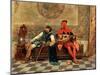 Drunk Warrior and Court Jester, Italian Painting of 19th Century-Casimiro Tomba-Mounted Giclee Print