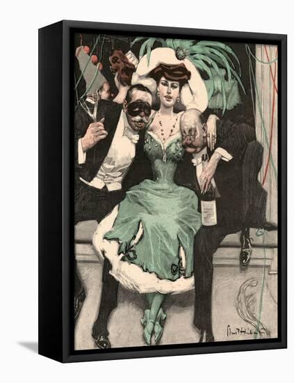 Drunken Carnival Goers-Ernst Heilemann-Framed Stretched Canvas