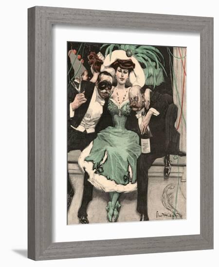 Drunken Carnival Goers-Ernst Heilemann-Framed Art Print