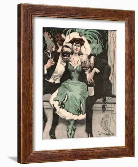 Drunken Carnival Goers-Ernst Heilemann-Framed Art Print