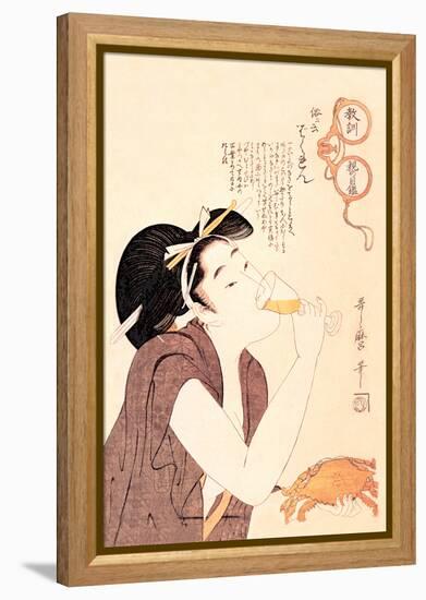 Drunken Courtesan-Kitagawa Utamaro-Framed Stretched Canvas