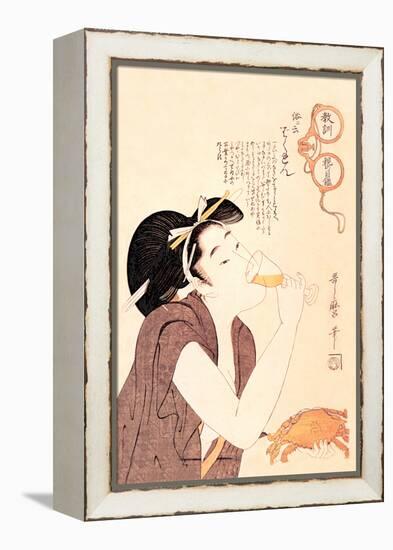 Drunken Courtesan-Kitagawa Utamaro-Framed Stretched Canvas