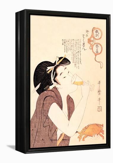 Drunken Courtesan-Kitagawa Utamaro-Framed Stretched Canvas