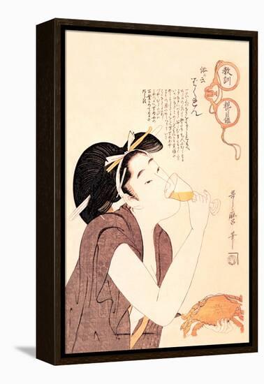 Drunken Courtesan-Kitagawa Utamaro-Framed Stretched Canvas