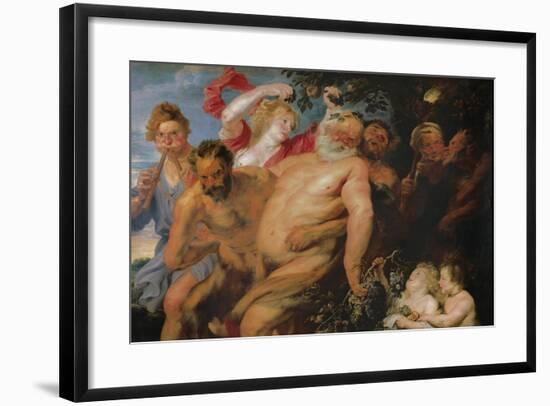 Drunken Silenus Supported by Satyrs, C.1620-Peter Paul Rubens-Framed Giclee Print