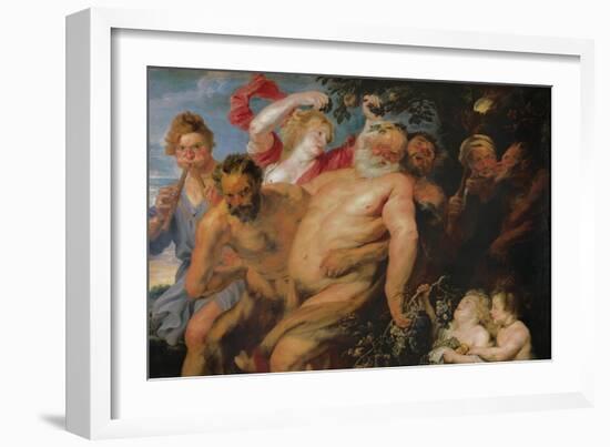 Drunken Silenus Supported by Satyrs, C.1620-Peter Paul Rubens-Framed Giclee Print