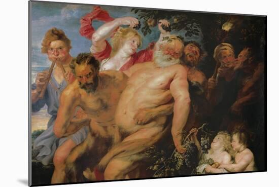 Drunken Silenus Supported by Satyrs, C.1620-Peter Paul Rubens-Mounted Giclee Print