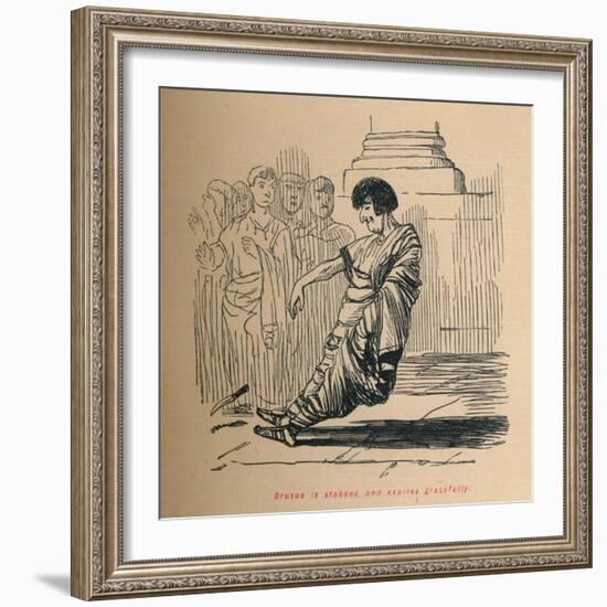 'Drusus is stabbed, and expires gracefully', 1852-John Leech-Framed Giclee Print