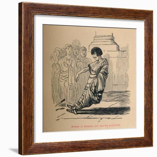 'Drusus is stabbed, and expires gracefully', 1852-John Leech-Framed Giclee Print