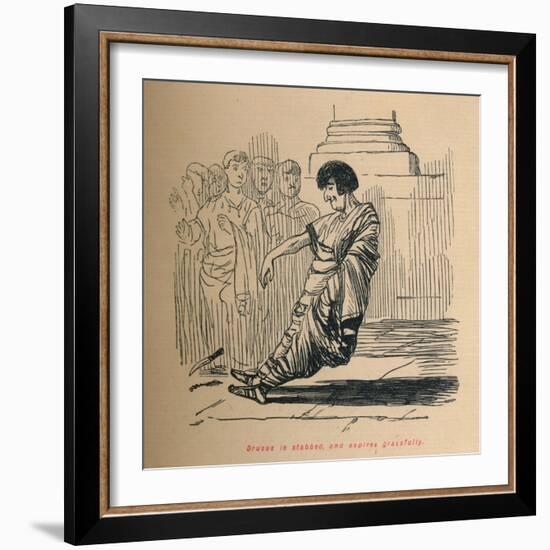 'Drusus is stabbed, and expires gracefully', 1852-John Leech-Framed Giclee Print