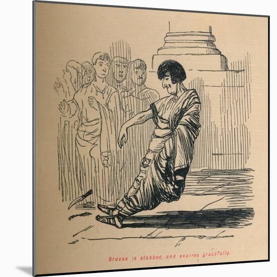 'Drusus is stabbed, and expires gracefully', 1852-John Leech-Mounted Giclee Print