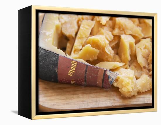 Dry Cheese on Cutting Board, Bodega Pisano Winery, Progreso, Uruguay-Per Karlsson-Framed Premier Image Canvas