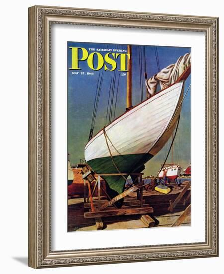 "Dry Dock," Saturday Evening Post Cover, May 25, 1946-John Atherton-Framed Giclee Print