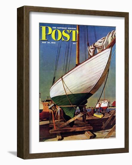 "Dry Dock," Saturday Evening Post Cover, May 25, 1946-John Atherton-Framed Giclee Print