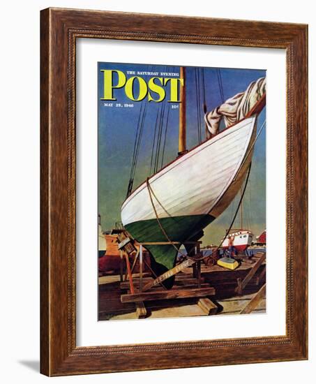 "Dry Dock," Saturday Evening Post Cover, May 25, 1946-John Atherton-Framed Giclee Print