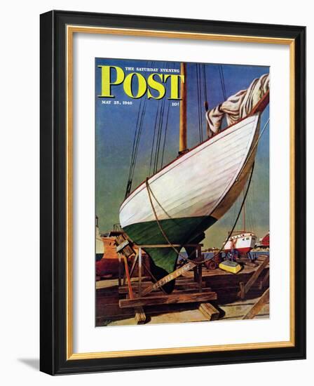 "Dry Dock," Saturday Evening Post Cover, May 25, 1946-John Atherton-Framed Giclee Print