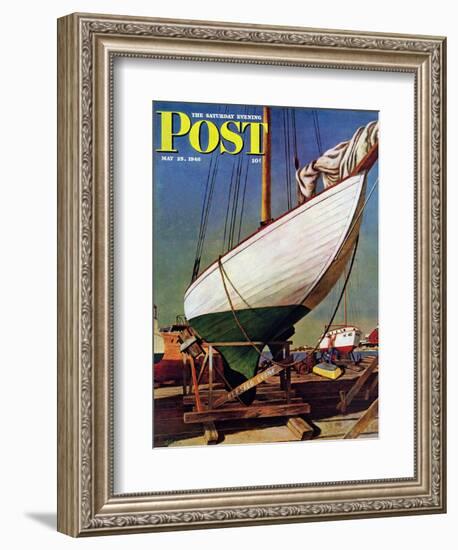 "Dry Dock," Saturday Evening Post Cover, May 25, 1946-John Atherton-Framed Giclee Print