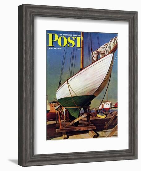 "Dry Dock," Saturday Evening Post Cover, May 25, 1946-John Atherton-Framed Giclee Print