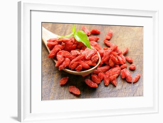 Dry Red Goji Berries for a Healthy Diet-Olga Krig-Framed Photographic Print