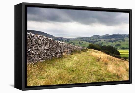 Dry Stone Wall and Public Footpath in Crummack Dale, Yorkshire, England, United Kingdom, Europe-Mark Sunderland-Framed Premier Image Canvas