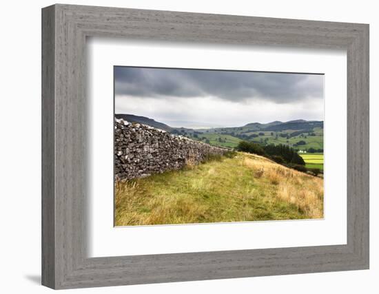 Dry Stone Wall and Public Footpath in Crummack Dale, Yorkshire, England, United Kingdom, Europe-Mark Sunderland-Framed Photographic Print