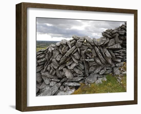 Dry Stone Wall on the Burren, County Clare, Munster, Republic of Ireland-Gary Cook-Framed Photographic Print