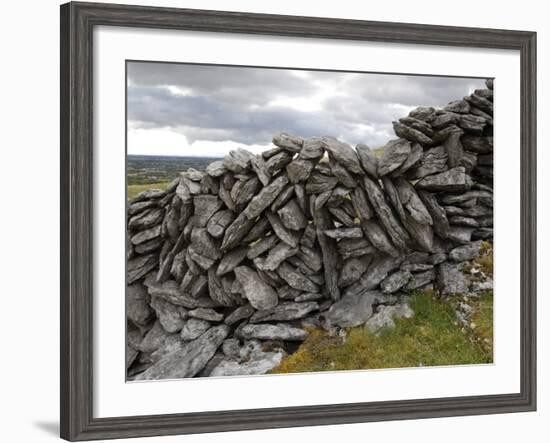 Dry Stone Wall on the Burren, County Clare, Munster, Republic of Ireland-Gary Cook-Framed Photographic Print