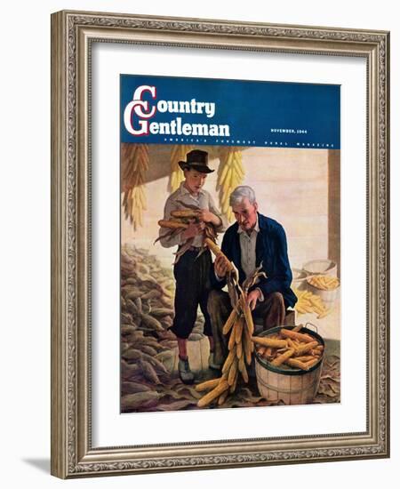 "Drying Field Corn," Country Gentleman Cover, November 1, 1944-Newell Convers Wyeth-Framed Giclee Print