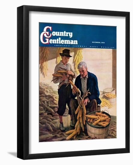 "Drying Field Corn," Country Gentleman Cover, November 1, 1944-Newell Convers Wyeth-Framed Giclee Print