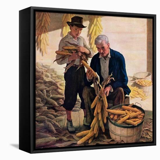 "Drying Field Corn,"November 1, 1944-Newell Convers Wyeth-Framed Premier Image Canvas
