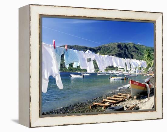 Drying Laundry on the Beach, St. Lucia-Angelo Cavalli-Framed Premier Image Canvas