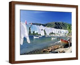 Drying Laundry on the Beach, St. Lucia-Angelo Cavalli-Framed Photographic Print