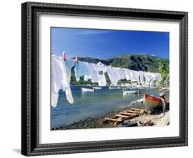Drying Laundry on the Beach, St. Lucia-Angelo Cavalli-Framed Photographic Print
