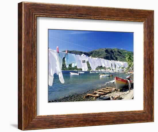 Drying Laundry on the Beach, St. Lucia-Angelo Cavalli-Framed Photographic Print