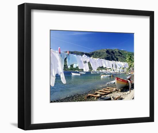 Drying Laundry on the Beach, St. Lucia-Angelo Cavalli-Framed Photographic Print