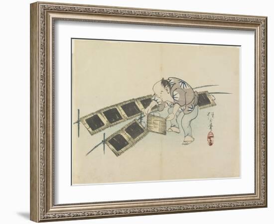 Drying Laver, C. 1830-Hogyoku-Framed Giclee Print