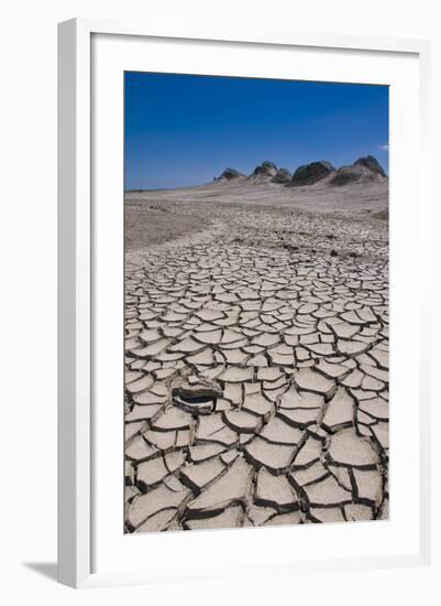 Drying Mud Stream Originating from a Mud Volcano, Qobustan, Azerbaijan-Michael Runkel-Framed Photographic Print