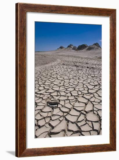 Drying Mud Stream Originating from a Mud Volcano, Qobustan, Azerbaijan-Michael Runkel-Framed Photographic Print