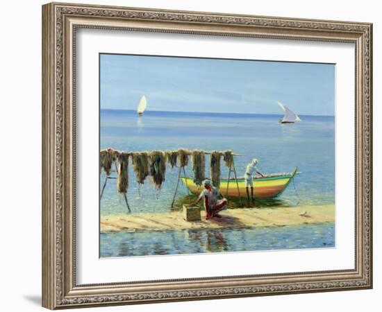 Drying Nets: Abu Dhabi-Edward Dawson-Framed Giclee Print