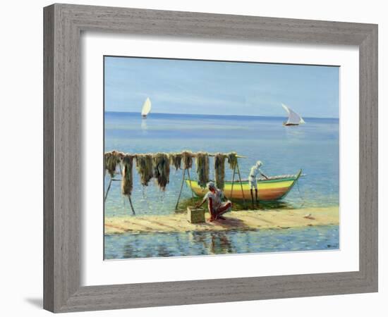 Drying Nets: Abu Dhabi-Edward Dawson-Framed Giclee Print