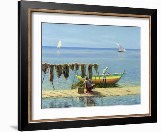 Drying Nets: Abu Dhabi-Edward Dawson-Framed Giclee Print