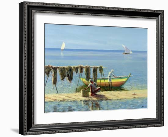 Drying Nets: Abu Dhabi-Edward Dawson-Framed Giclee Print