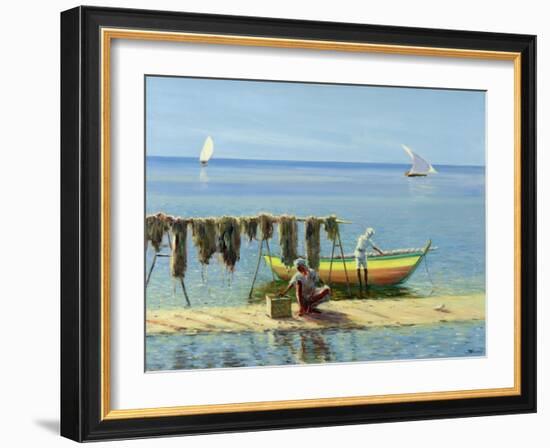 Drying Nets: Abu Dhabi-Edward Dawson-Framed Giclee Print