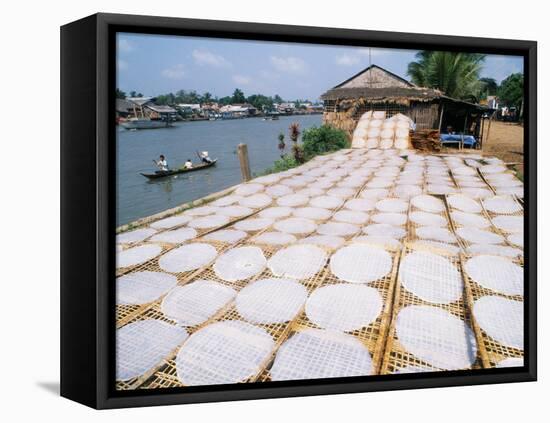 Drying Rice Noodles in the Sun Beside the Mekong River in Sa Dec-Paul Harris-Framed Premier Image Canvas