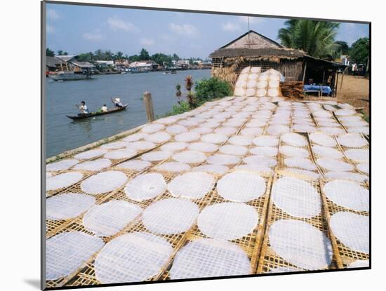 Drying Rice Noodles in the Sun Beside the Mekong River in Sa Dec-Paul Harris-Mounted Photographic Print