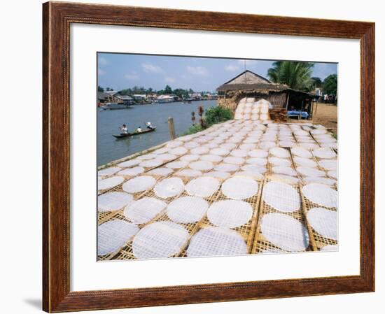 Drying Rice Noodles in the Sun Beside the Mekong River in Sa Dec-Paul Harris-Framed Photographic Print