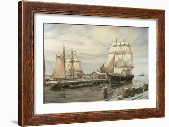 Drying Sails - New Bedford-Jack Wemp-Framed Giclee Print